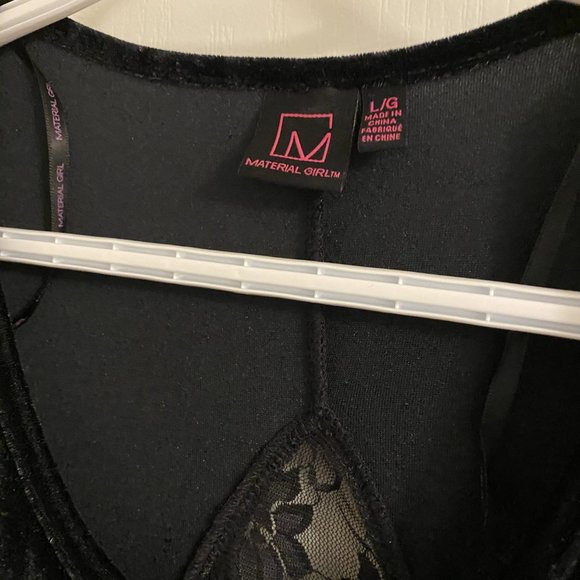 Black Velvet Material Girl Dress Size Large - Picture 5 of 10